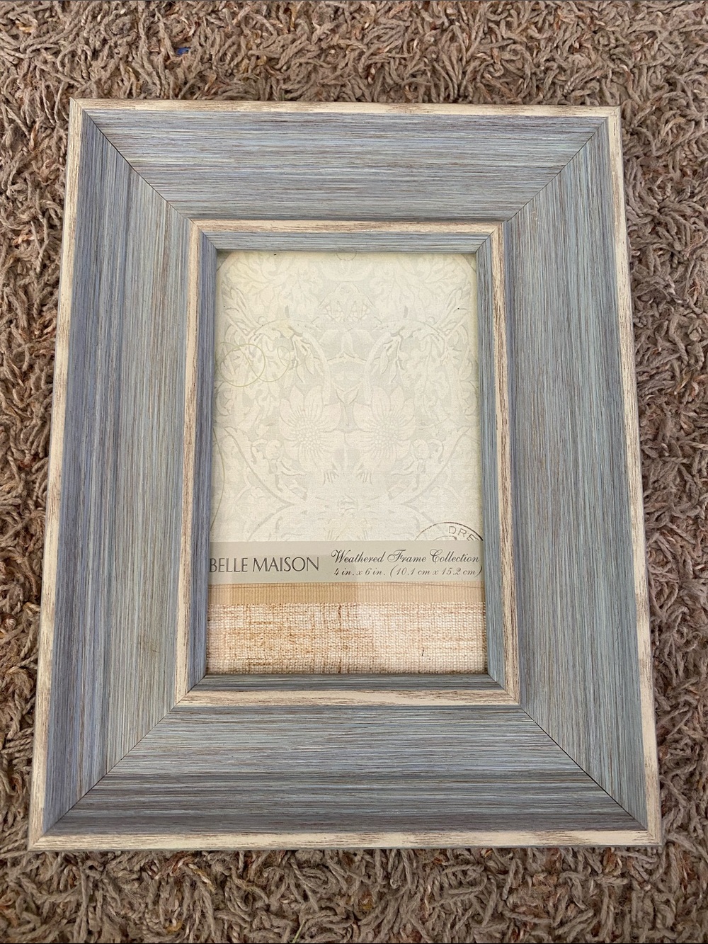Weathered Blue Wood Picture Frame 4x6